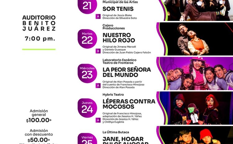  IPACULT da a conocer el calendario oficial del Festival de Teatro de la Ciudad