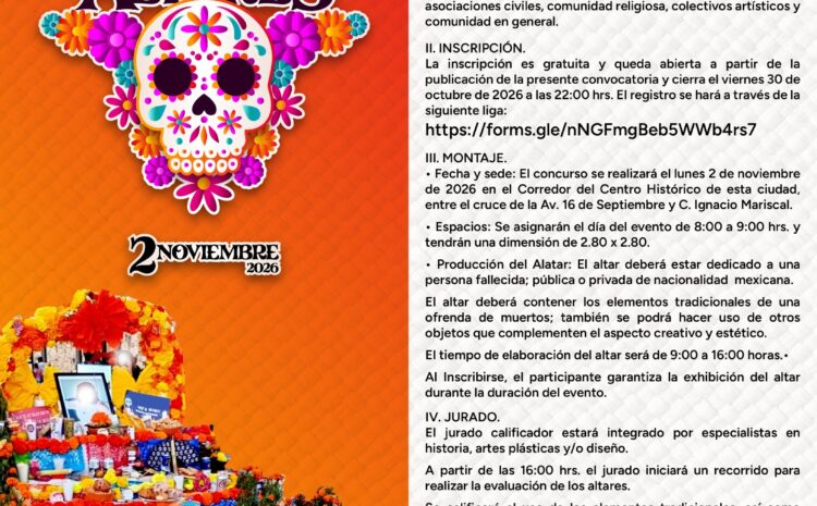  Invita IPACULT a participar en el Concurso de Altares del Festival de Tradiciones de Vida y Muerte